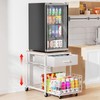 Housolution Mobile Mini Fridge Stand with Storage, Height-Adjustable Mini Beverage