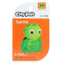 Clay Pals Turtle - Easy Sculpt Fun Fast Air Drying Non Toxic Quick Dry Ultra Light Creative Clay Art and Craft Modelling Set for Kids