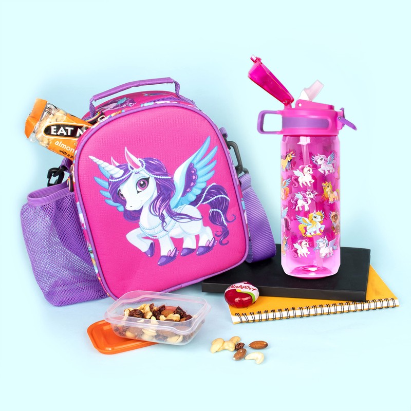 Fringoo - Magic Unicorn - Kids Water Bottle with Straw