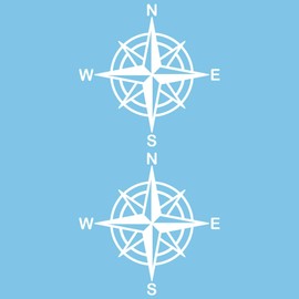 Autodomy Compass Off Road Wind Rose Sticker Pack of 2 20 x 20 cm Compass Sticker Motorhome and Car or Motorcycle Female