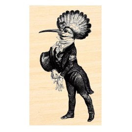 dragonflylaser P124 Vintage dressed Bird Rubber Stamp