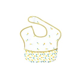 White Lapin 3D Nursery Apron, Machine Washable, Name Tag Included, Baby Apron, Bib, Towel Apron, Nursery School, Recommended for Nursery School Teachers (Lemon)