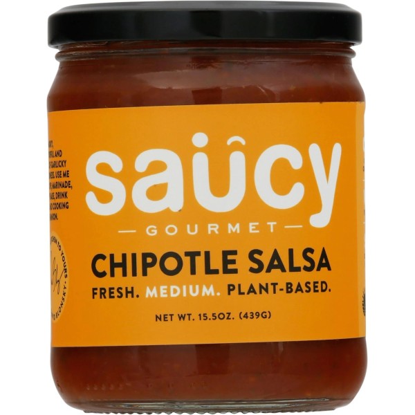 Saucy Gourmet Salsa Medium Chipotle 15.5 oz (Pack of 6)