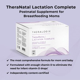Theralogix TheraNatal Lactation Complete Postnatal Vitamin Supplement - 13-Week Supply - Breastfeeding Supplement for Women - NSF Certified - 182 Tablets & 91 Softgels
