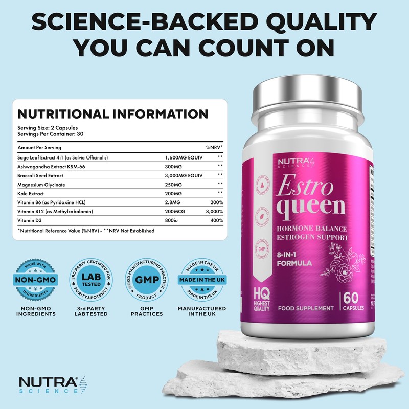 EstroQueen – Estrogen Support Tablets for Women Hormone Balance Supplement