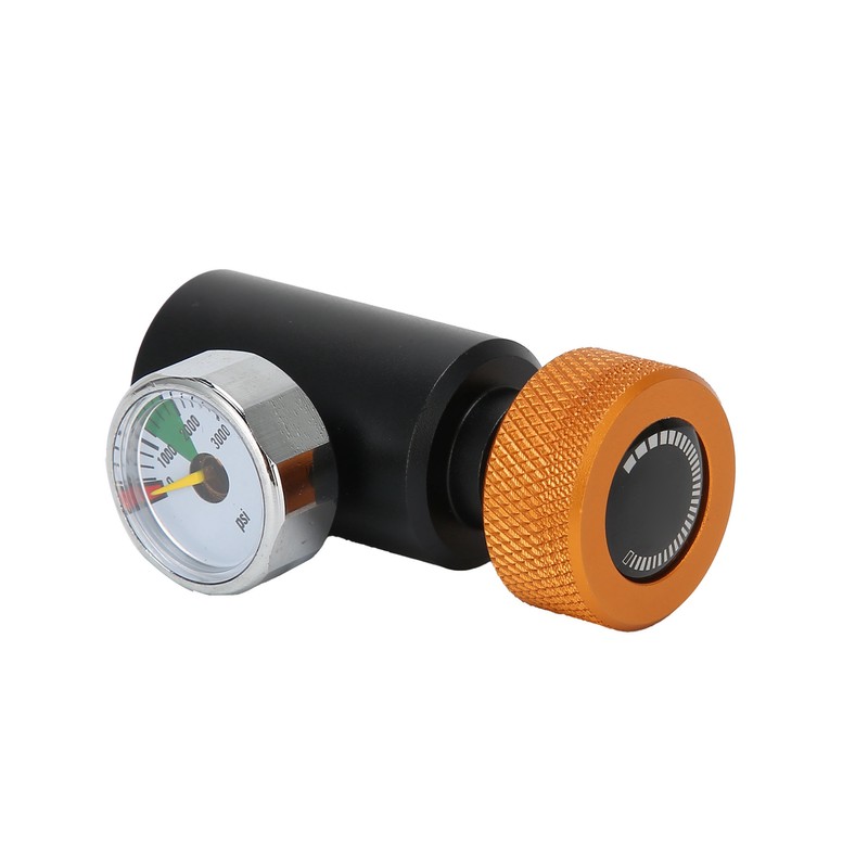 CO2 Refill Adapter Connector Valve ASA with 3000psi Pressure Gauge