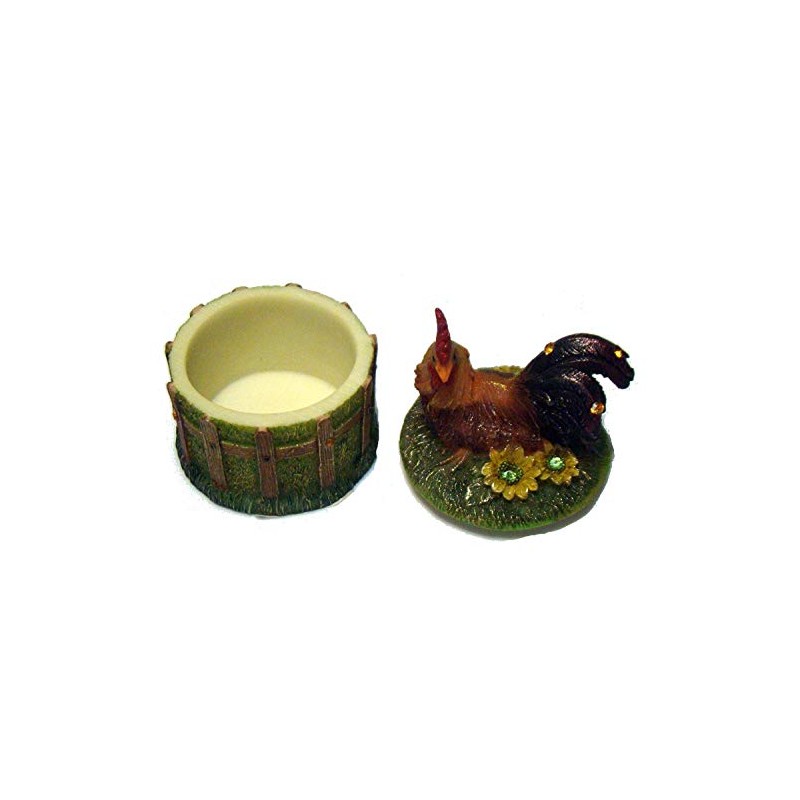 3" High Jeweled Rooster Trinket Box