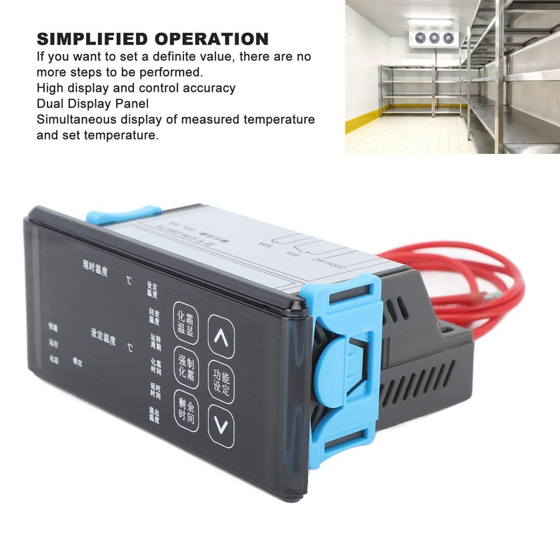 Touch Smart Thermostat Dual Display Digital Refrigeration Defrost Temperature Controller