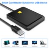 Black USB Smart Card Reader, CAC ID Card Reader, SIM
