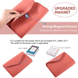 APLUFINE Reusable Book Cover with Magnet Closure - Adjustable Book Sleeve for Book Lovers Gift - Book Protector for Paperback -Book Covers for Hardcover - Book Pouch - Book Carrier