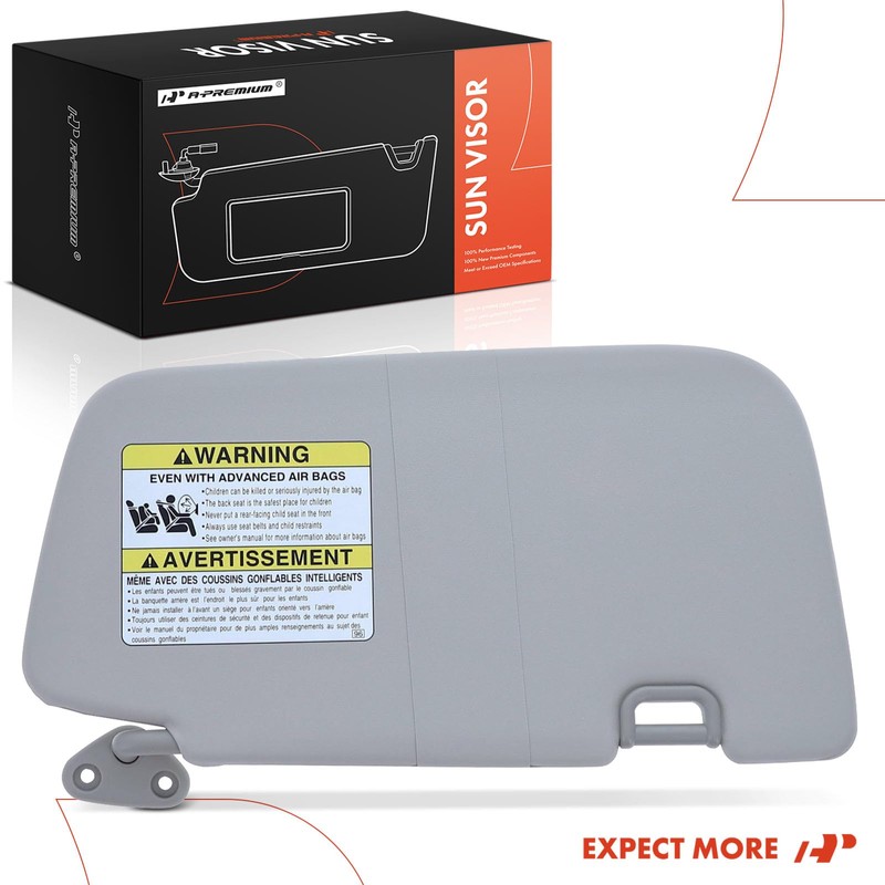 A-Premium Left Driver Side Sun Visor with Mirror - Compatible