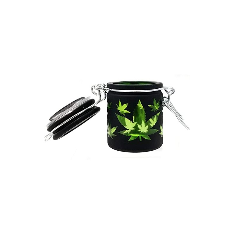 Airtight Glass Herb Mini Stash Jar with Clamping Lid in
