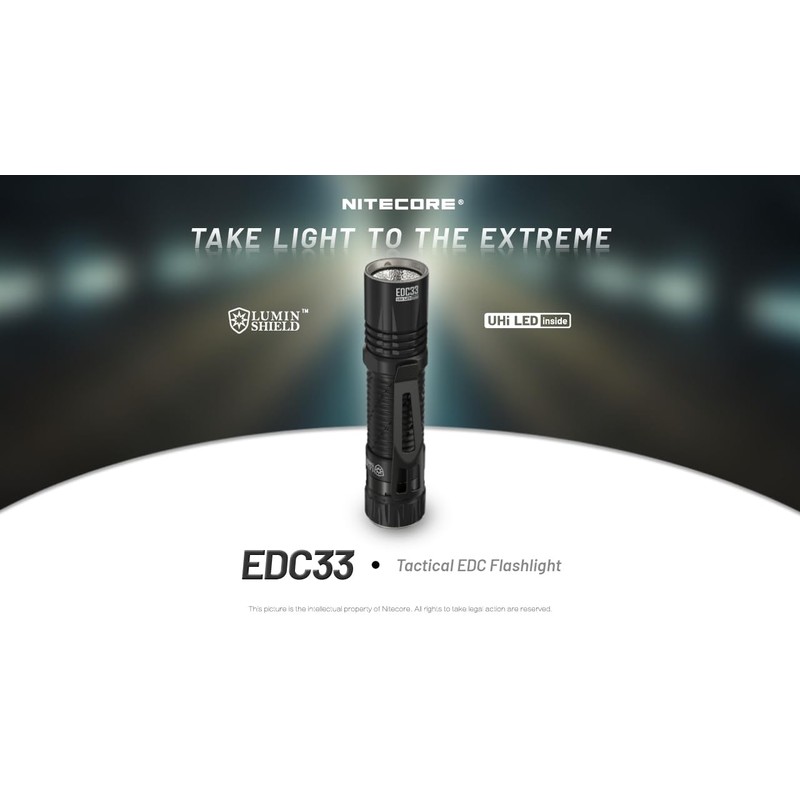 Nitecore EDC33 4000 Lumen LED USB-C Rechargeable Tactical Flashlight, Battery,