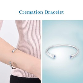 Cremation Urn Bracelet for Women Shiny Birthstone in December Pretty Urn Keepsake Memorial Ash Holder Bracelet
