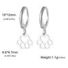 Hollow Paw Print Dangle Stainless Steel Small Hoop Earrings for