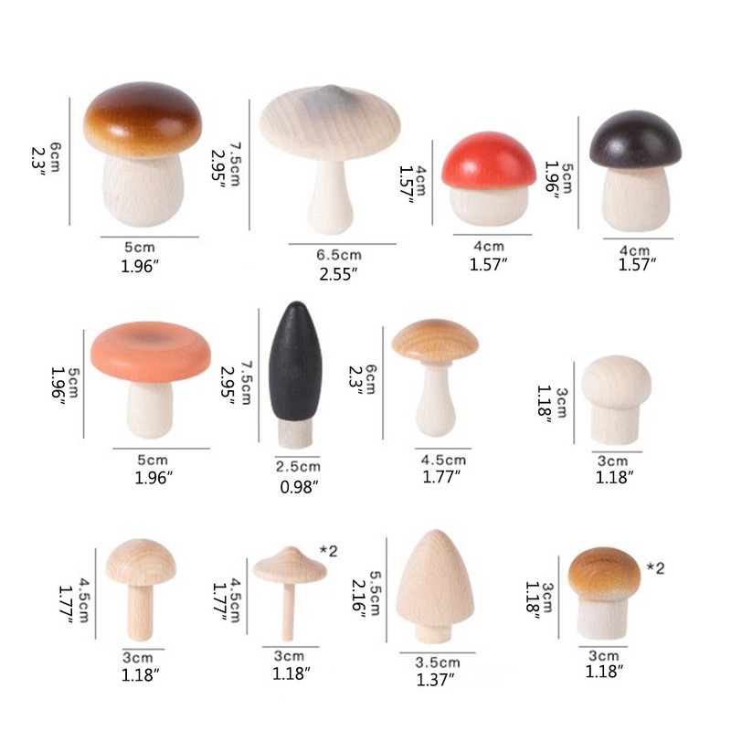Wooden Mushroom Picking Toys Simulation Mushroom Picking Game Educational Toys