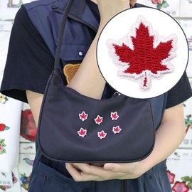 30PCS Mmaple Leaf Patch, Embroidered Iron-On Maple Leaf Embroidered Patch for Clothing Appliques Parches
