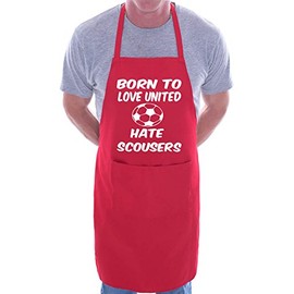 Print4U Love Man Utd Hate Scousers BBQ Cooking Funny Novelty Apron Red