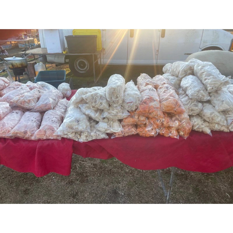 Unbranded Carolina Style pork cracklins/ BUTTON STYLE fried pork fat