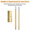 LRUI Pizza Oven Brush with Scraper,41-Inch Long Wood Handle Brass