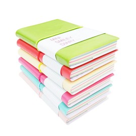 TEHAUX Pu Leather Notebook with 75 * 125mm Yellow Notebook for Girls Craftsmanship Memo Pad with Pages for Finance Diary