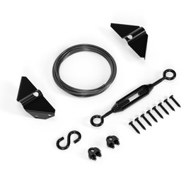 YONSIN Anti-Sag Gate Hardware Kit for Wooden Fence Gate, Anti-Sagging Gate Support Cable Kit Hardware - Corner Brackets & Door Frame Repair, Black, 1 Pac