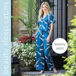 Hello Mello Beauty Sleep Satin Pajama Pants Lounge Pajama Bottoms for Women, Girls - Sleep Easy Tiger, Small/Medium