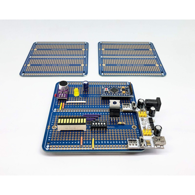 ElectroCookie Solderable Breadboard PCB Double Column Board for Electronics Projects