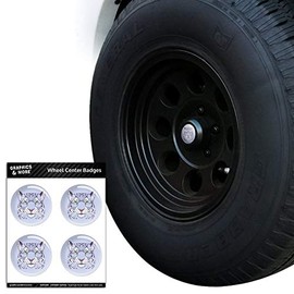 GRAPHICS & MORE Spotted Snow Leopard Face Tire Wheel Center Cap Resin-Topped Badges Stickers