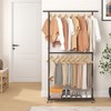 Sywhitta Double Rod Clothing Garment Rack, Rolling Coat Hanger with