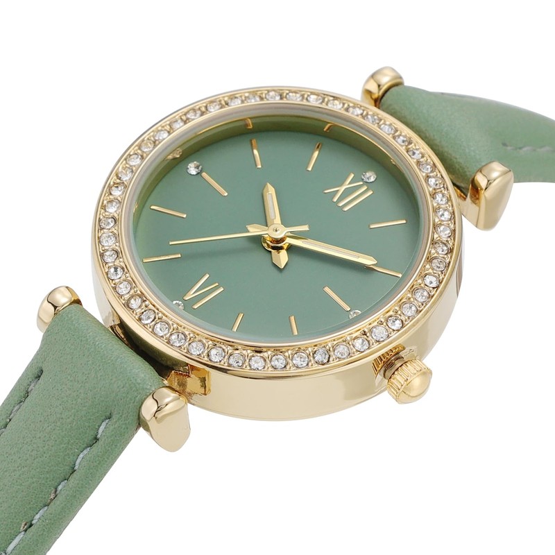 Comtex Fashionable Women's Analogue Quartz White Dial Wrist Watch, Green,
