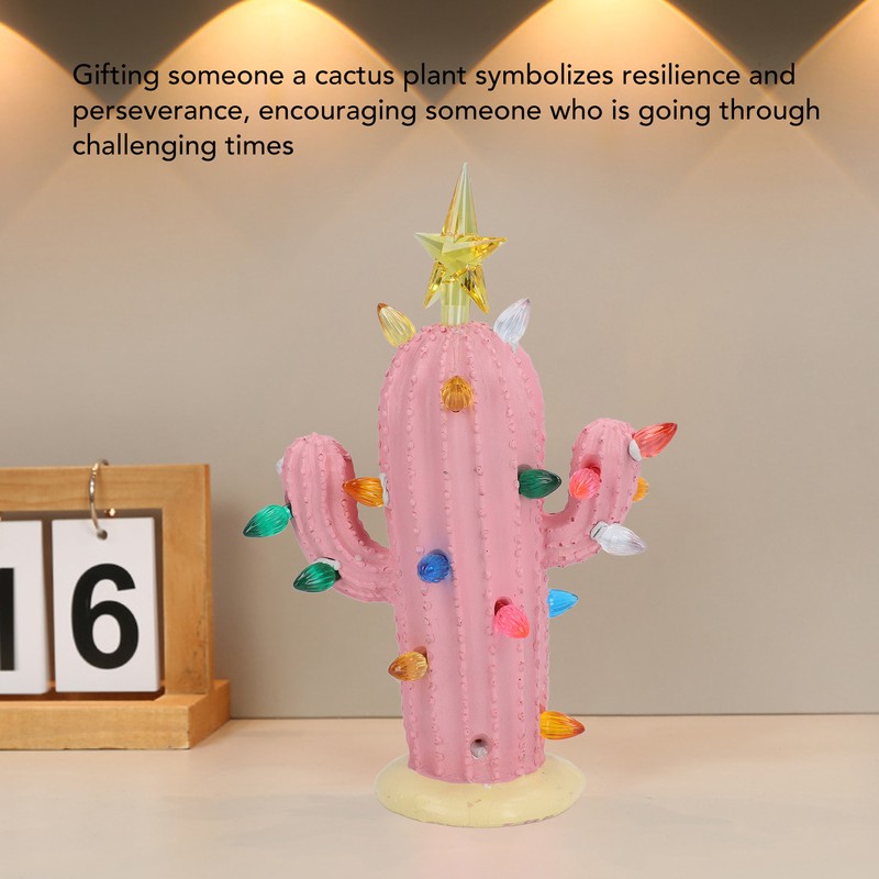 Cactus Figurine Resin Home Decor Plant Cactus Christmas Tree with