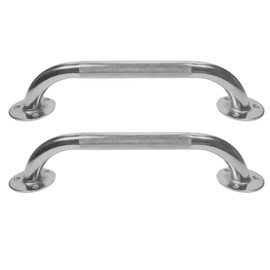 Eazy 2 Pack Grab Bars 12" with Fluted Rail and Fittings, Anti-Slip Handrails for Elderly, Bathroom Safety Grab Handles for Shower, Bath, Indoor and Outdoor Use