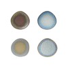 Bloomingville 4-Piece Stoneware Organic Shaped Plate with Reactive Glaze, Multicolor