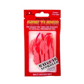 Ultimate 4-Pack Fire Tubes with Fire Worm Tail - Vibrant, Durable Fishing Lures for Trout, Panfish, Walleye & Bass - 1/16 Size, Pre-Rigged for Freshwater
