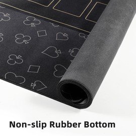 Foldable Casino Quality Poker Mat | Water Resistant Poker Table Cloth, Soft Multi-spandex | Black 70x35 | Waterproof, Durable, Noise-Free Gameplay | Stylish Poker Table Top for Anywhere Gaming