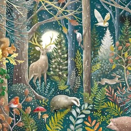 GBCC Charity Christmas Cards Pack of 10 - Charity Christmas Cards 2024 with Artistic Forest Wildlife Design - Eco-Friendly Xmas Cards Multipack with Envelopes