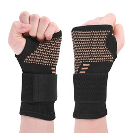 Copper Wrist Compression Sleeves, Comfortable and Breathable for Arthritis, Tendonitis, Sprains, Workout, Carpal Tunnel, Wrist Support for Women and Men