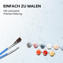 QDUODUO Football Paint by Numbers with Frame for Adults Beginners and Children from 6 Years, CR7 Football Paint by Numbers with Canvas Brushes Acrylic Pigment, 20 x 20 cm Small DIY Hand-Painted