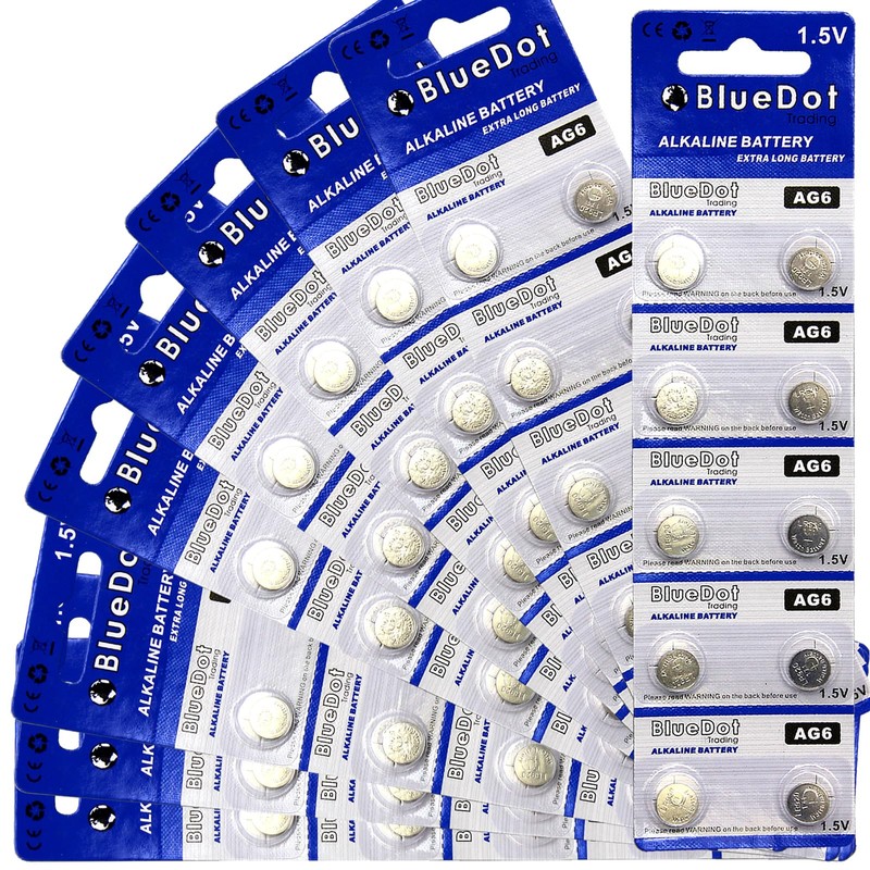 BlueDot Trading AG6 1.5 Volt Alkaline Button Cell Batteries for
