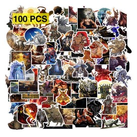 GTOTd Elden Game Stickers (100Pcs) Video Game Gifts Merch Party Supplies Vinyl Water Bottle Luggage Guitar Skateboard Aesthetic Stickers for Teens