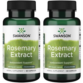 Swanson Rosemary Extract - Standardized 500 mg 60 Caps 2 Pack