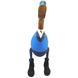 Brave Wings Hand Carved Wooden Bamboo Duck ~ Sea Captain Sailor 34cm High ~ Ornament Sculpture Figurine Statue Unique Table Decoration Home Decor ~ 4639