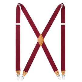 HISDERN Mens Braces with Very Strong 4 Metal Clips Suspenders One Size Fits All Men and Women Adjustable and Elastic X Form