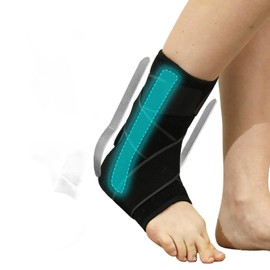 Faxianther 1 Pc Adjustable Compression Ankle Brace with Aluminum Strips, Men Women Teens Bandage Ankle Stabilizer Splint Support for Fitness Running Basketball Dance Injury Recovery