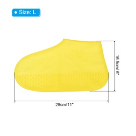 PATIKIL L Foldable Waterproof Silicone Shoe Cover, Reusable Non-Slip Overshoes Rain Shoes Covers Protectors Galoshes for Outdoor Rain Snow, Yellow 1 Pair