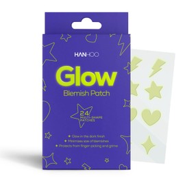HANHOO Glow Blemish Patch, 48 Count, Glow in the Dark Pimple Patches, Multi-shaped Zit Stickers, Reduces Size of Blemishes, Acne Spot Treatment, Gentle Blemish Care, Korean Skincare 2 Pack