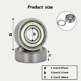 ALLY-MAGIC Ball Bearings 608 ZZ Ball Bearings Pack of 10 Double Shielded Miniature Deep Groove Ball Bearings 8 x 22 x 7 mm for Skateboards Rollerblades Bicycles Home Appliances E22-GZZC10