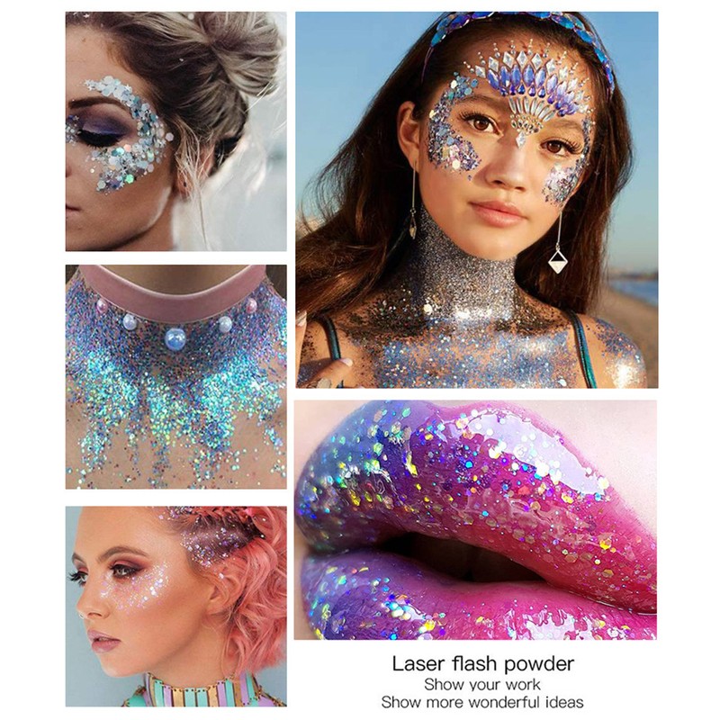 6 Color Sequins Glitter Body Gel 50ml Glitter Liquid Festival