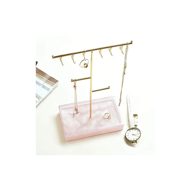 Stackers Large Rose Quartz T-Bar Jewellery Stand